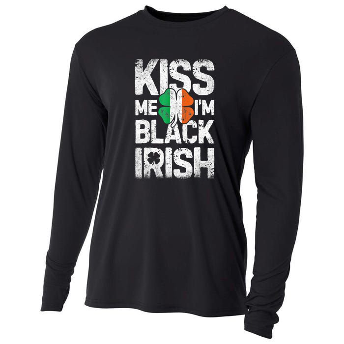 Kiss Mee I'm Black Irish St. Patricks Day Quote Cooling Performance Long Sleeve Crew