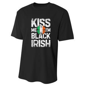 Kiss Mee I'm Black Irish St. Patricks Day Quote Performance Sprint T-Shirt