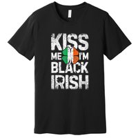 Kiss Mee I'm Black Irish St. Patricks Day Quote Premium T-Shirt