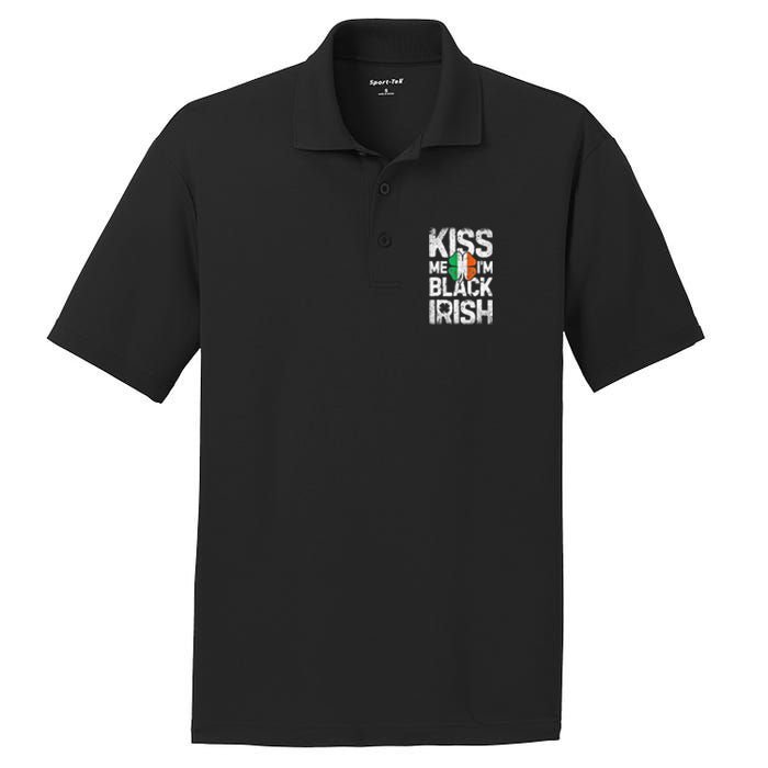 Kiss Mee I'm Black Irish St. Patricks Day Quote PosiCharge RacerMesh Polo