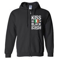 Kiss Mee I'm Black Irish St. Patricks Day Quote Full Zip Hoodie