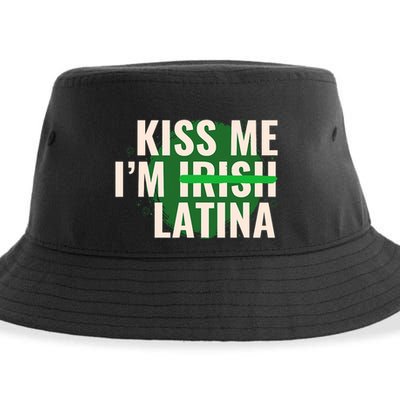 Kiss Me I’M Irish Latina Funny Hispanic St Patricks Day Sustainable Bucket Hat