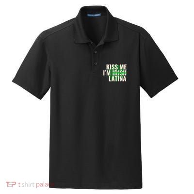 Kiss Me I’M Irish Latina Funny Hispanic St Patricks Day Dry Zone Grid Polo
