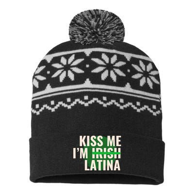 Kiss Me I’M Irish Latina Funny Hispanic St Patricks Day USA-Made Snowflake Beanie