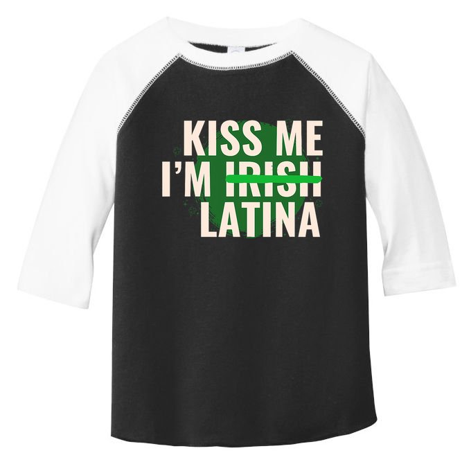 Kiss Me I’M Irish Latina Funny Hispanic St Patricks Day Toddler Fine Jersey T-Shirt