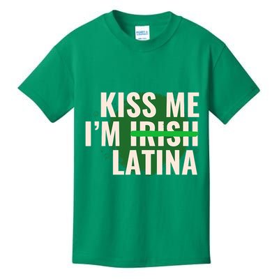 Kiss Me I’M Irish Latina Funny Hispanic St Patricks Day Kids T-Shirt