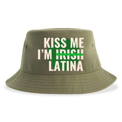 Kiss Me I’M Irish Latina Funny Hispanic St Patricks Day Sustainable Bucket Hat