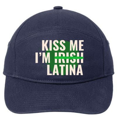 Kiss Me I’M Irish Latina Funny Hispanic St Patricks Day 7-Panel Snapback Hat