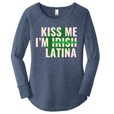 Kiss Me I’M Irish Latina Funny Hispanic St Patricks Day Women's Perfect Tri Tunic Long Sleeve Shirt