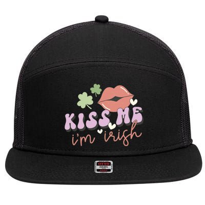 Kiss Me I'm Irish 7 Panel Mesh Trucker Snapback Hat