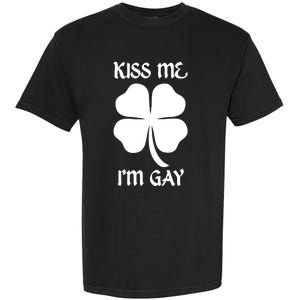 Kiss Me I’M Gay Four Leaf Clover Funny St Patricks Day Garment-Dyed Heavyweight T-Shirt