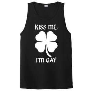 Kiss Me I’M Gay Four Leaf Clover Funny St Patricks Day PosiCharge Competitor Tank