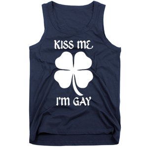 Kiss Me I’M Gay Four Leaf Clover Funny St Patricks Day Tank Top