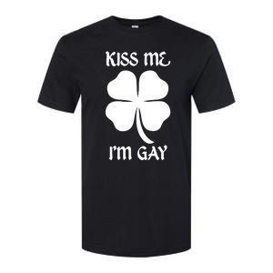 Kiss Me I’M Gay Four Leaf Clover Funny St Patricks Day Softstyle CVC T-Shirt