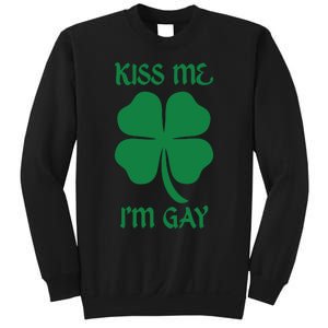 Kiss Me I’M Gay Four Leaf Clover Funny St Patricks Day Sweatshirt