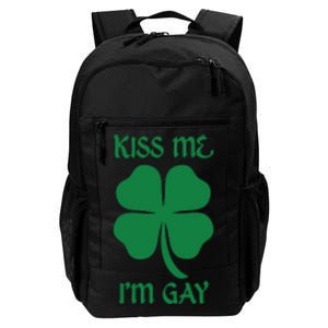 Kiss Me I’M Gay Four Leaf Clover Funny St Patricks Day Daily Commute Backpack