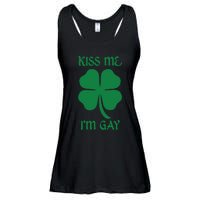 Kiss Me I’M Gay Four Leaf Clover Funny St Patricks Day Ladies Essential Flowy Tank