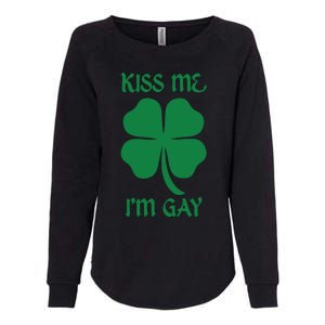 Kiss Me I’M Gay Four Leaf Clover Funny St Patricks Day Womens California Wash Sweatshirt