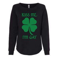 Kiss Me I’M Gay Four Leaf Clover Funny St Patricks Day Womens California Wash Sweatshirt