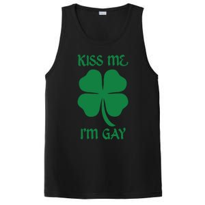 Kiss Me I’M Gay Four Leaf Clover Funny St Patricks Day PosiCharge Competitor Tank