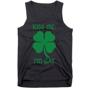 Kiss Me I’M Gay Four Leaf Clover Funny St Patricks Day Tank Top