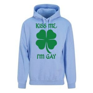 Kiss Me I’M Gay Four Leaf Clover Funny St Patricks Day Unisex Surf Hoodie