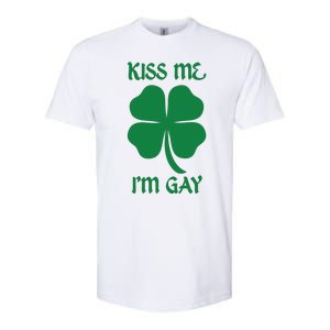 Kiss Me I’M Gay Four Leaf Clover Funny St Patricks Day Softstyle CVC T-Shirt