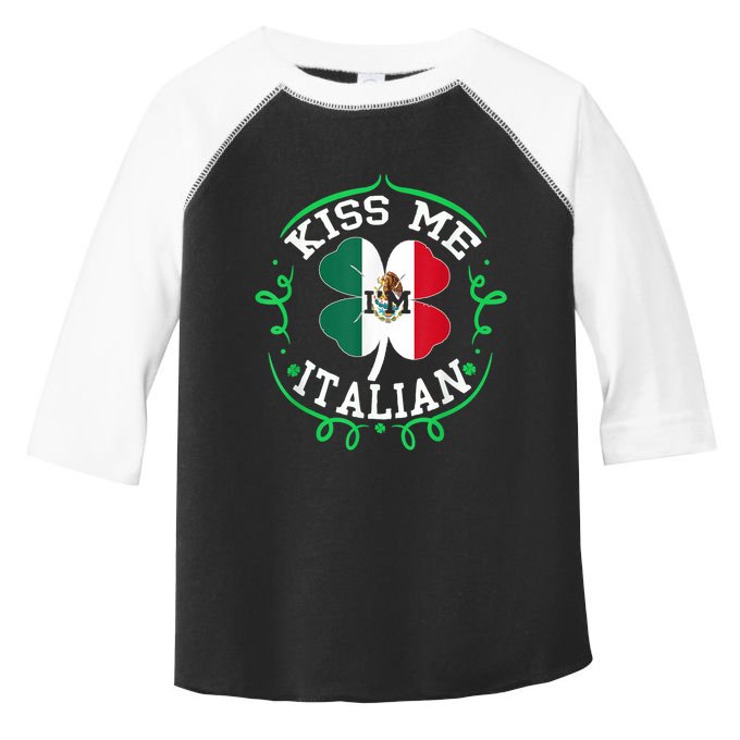 Kiss Me Im Mexican Funny Saint Patricks Day Shamrock Flag Toddler Fine Jersey T-Shirt
