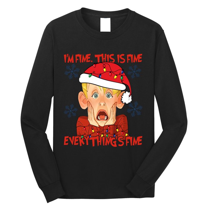 Kevin Mccallister Im Fine This Is Fine Everythings Fine Christmas Long Sleeve Shirt