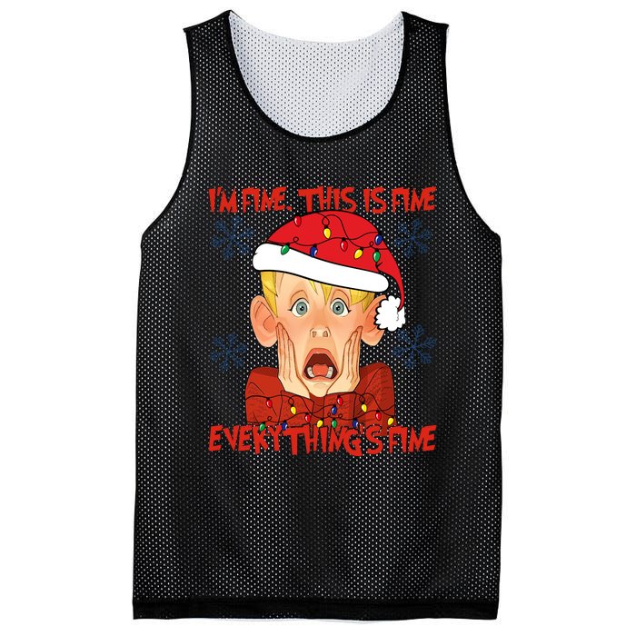 Kevin Mccallister Im Fine This Is Fine Everythings Fine Christmas Mesh Reversible Basketball Jersey Tank