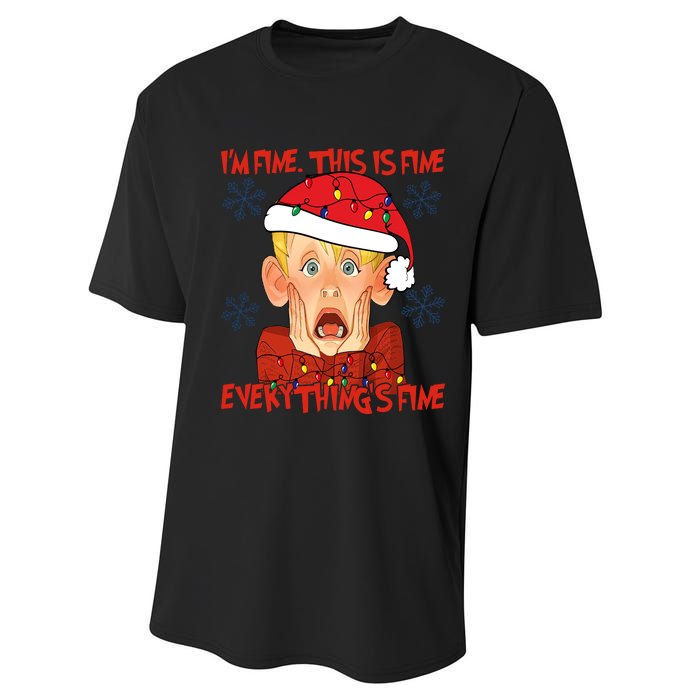 Kevin Mccallister Im Fine This Is Fine Everythings Fine Christmas Performance Sprint T-Shirt