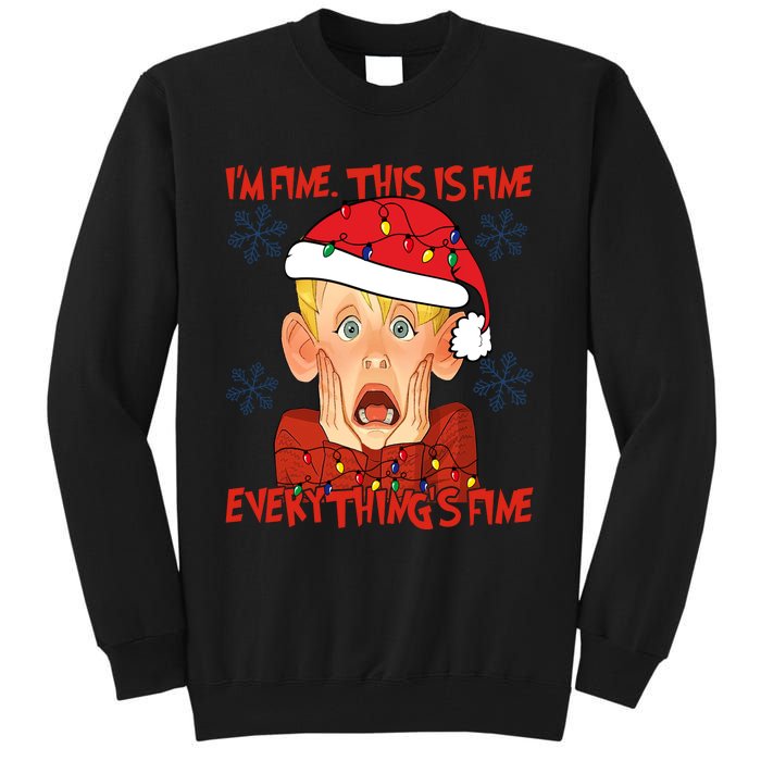 Kevin Mccallister Im Fine This Is Fine Everythings Fine Christmas Tall Sweatshirt