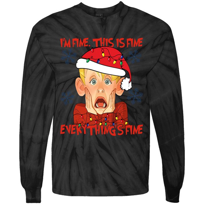 Kevin Mccallister Im Fine This Is Fine Everythings Fine Christmas Tie-Dye Long Sleeve Shirt