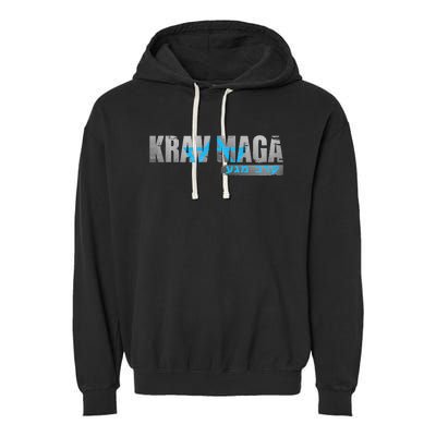 Krav Maga Israeli Combat System Distressed Vintage Garment-Dyed Fleece Hoodie