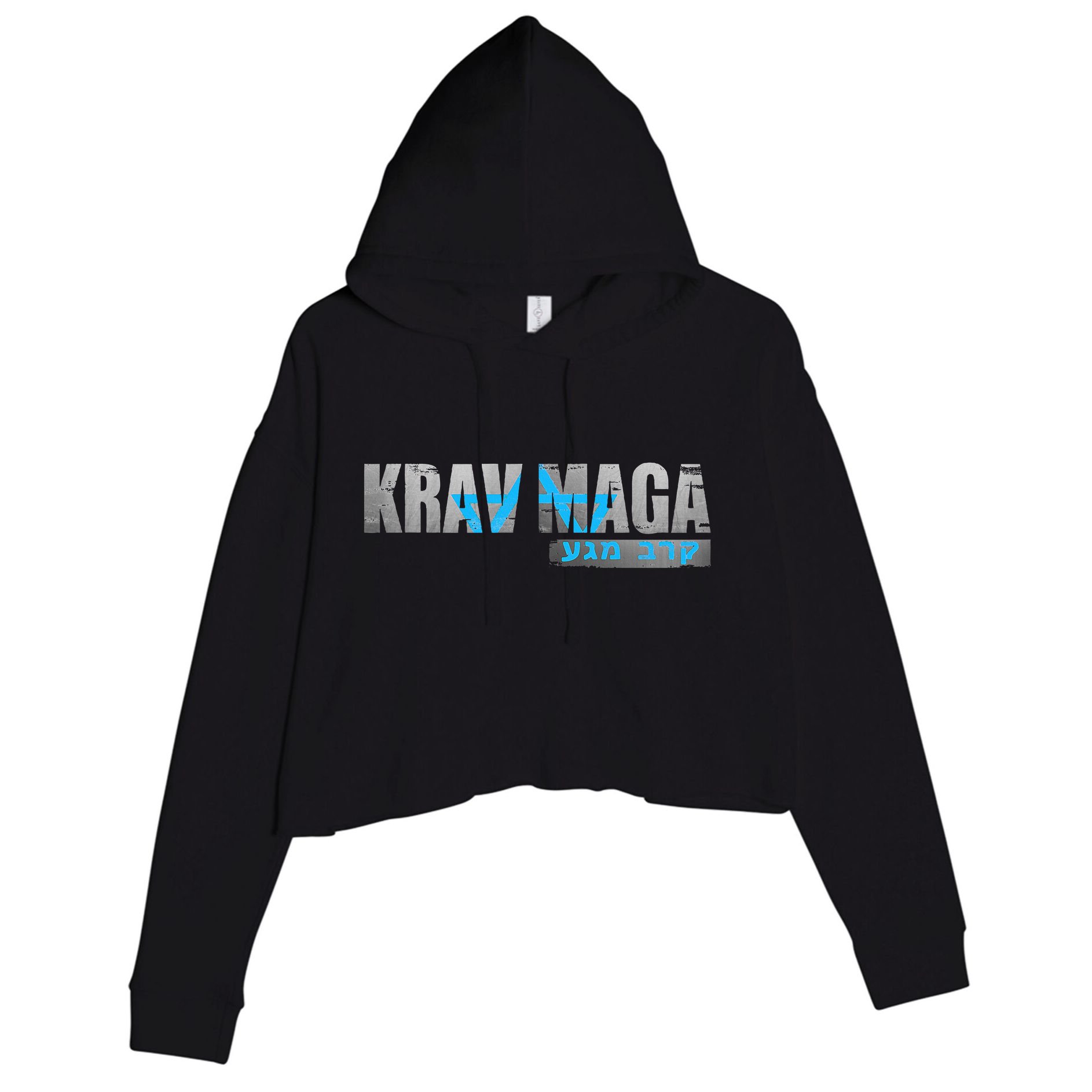 Krav Maga Israeli Combat System Distressed Vintage Crop Fleece Hoodie