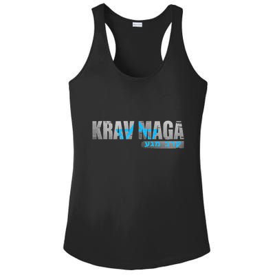 Krav Maga Israeli Combat System Distressed Vintage Ladies PosiCharge Competitor Racerback Tank
