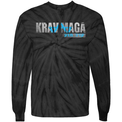 Krav Maga Israeli Combat System Distressed Vintage Tie-Dye Long Sleeve Shirt