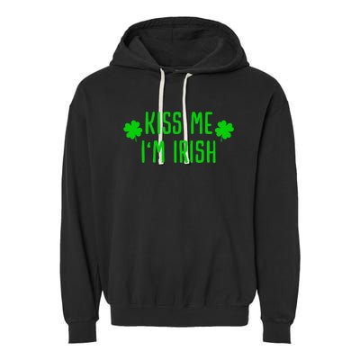 Kissing Me I'm Irish Clover Saint Irish Pats St. Patrick's Day Garment-Dyed Fleece Hoodie