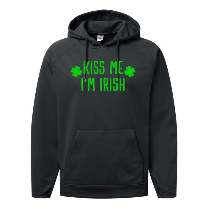 Kissing Me I'm Irish Clover Saint Irish Pats St. Patrick's Day Performance Fleece Hoodie