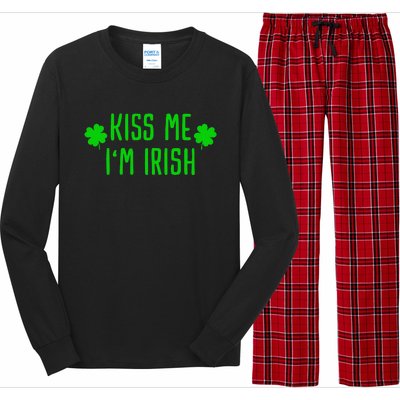 Kissing Me I'm Irish Clover Saint Irish Pats St. Patrick's Day Long Sleeve Pajama Set