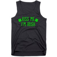 Kissing Me I'm Irish Clover Saint Irish Pats St. Patrick's Day Tank Top