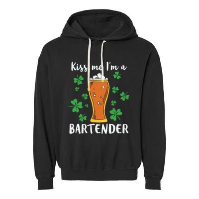 Kiss Me Im A Bartender Garment-Dyed Fleece Hoodie