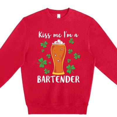 Kiss Me Im A Bartender Premium Crewneck Sweatshirt