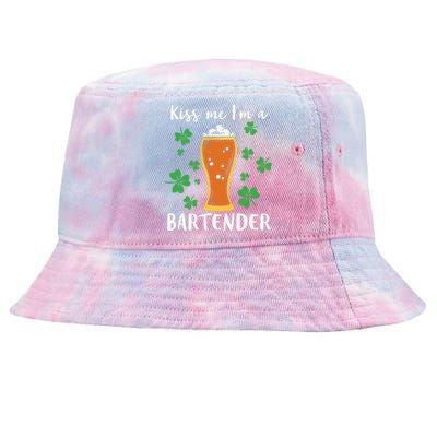 Kiss Me Im A Bartender Tie-Dyed Bucket Hat