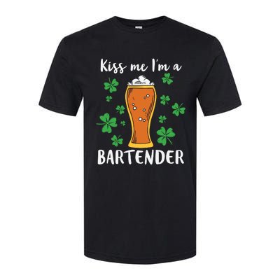 Kiss Me Im A Bartender Softstyle CVC T-Shirt