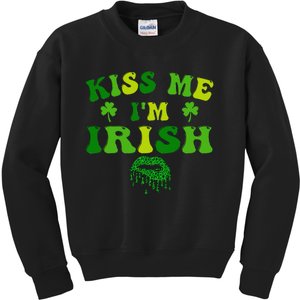 Kissing Me I'm Irish St Patricks Day Gifts Kids Sweatshirt