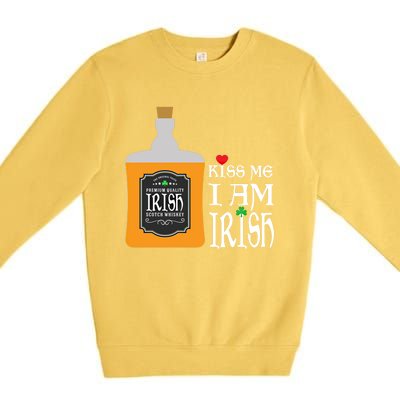 Kiss Me I Am Irish Whiskey Ing Team Saint Patricks Day Great Gift Premium Crewneck Sweatshirt