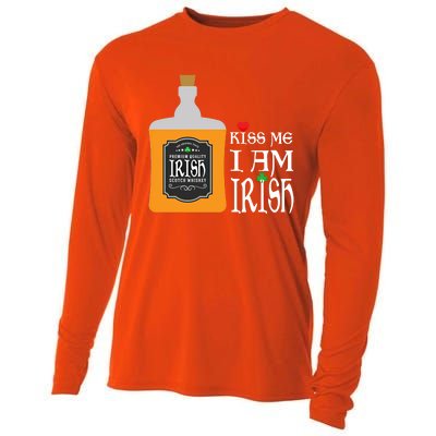 Kiss Me I Am Irish Whiskey Ing Team Saint Patricks Day Great Gift Cooling Performance Long Sleeve Crew