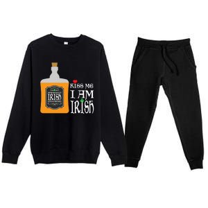 Kiss Me I Am Irish Whiskey Ing Team Saint Patricks Day Great Gift Premium Crewneck Sweatsuit Set