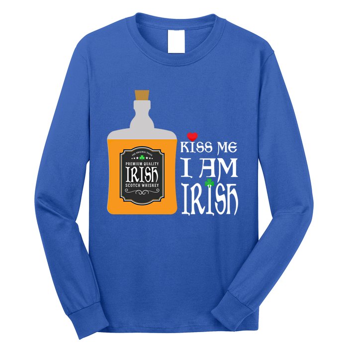 Kiss Me I Am Irish Whiskey Ing Team Saint Patricks Day Great Gift Long Sleeve Shirt